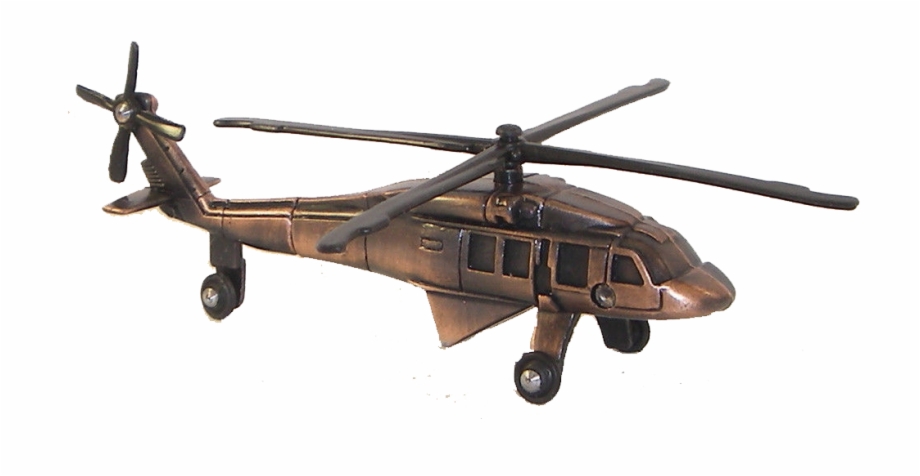 Black Hawk Military Helicopter Bronze Pencil Sharpener Black