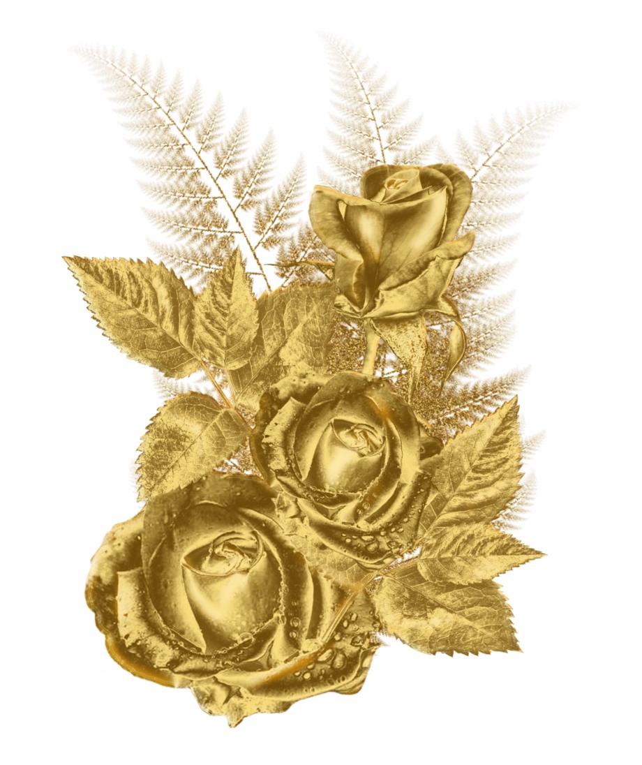 Rose Gold Flower Png Gold Flowers Transparent Background