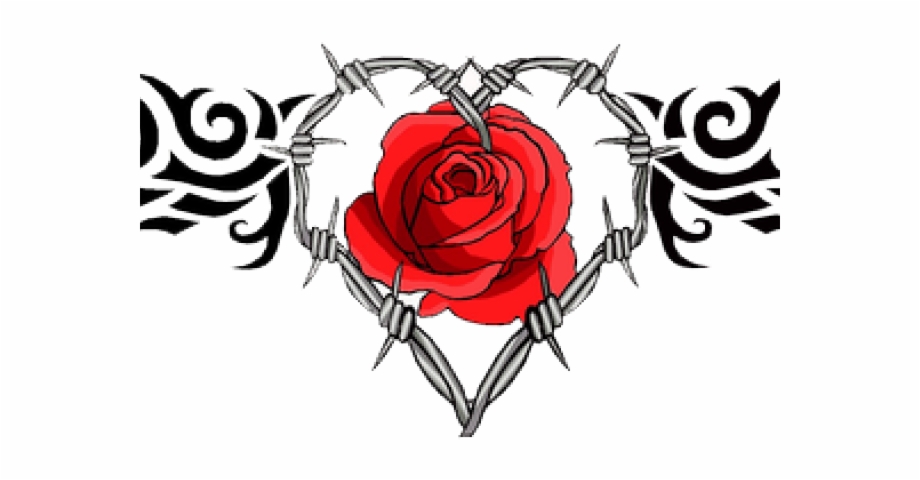 Gothic Clipart Rose Vine Barb Wire Heart Tattoo