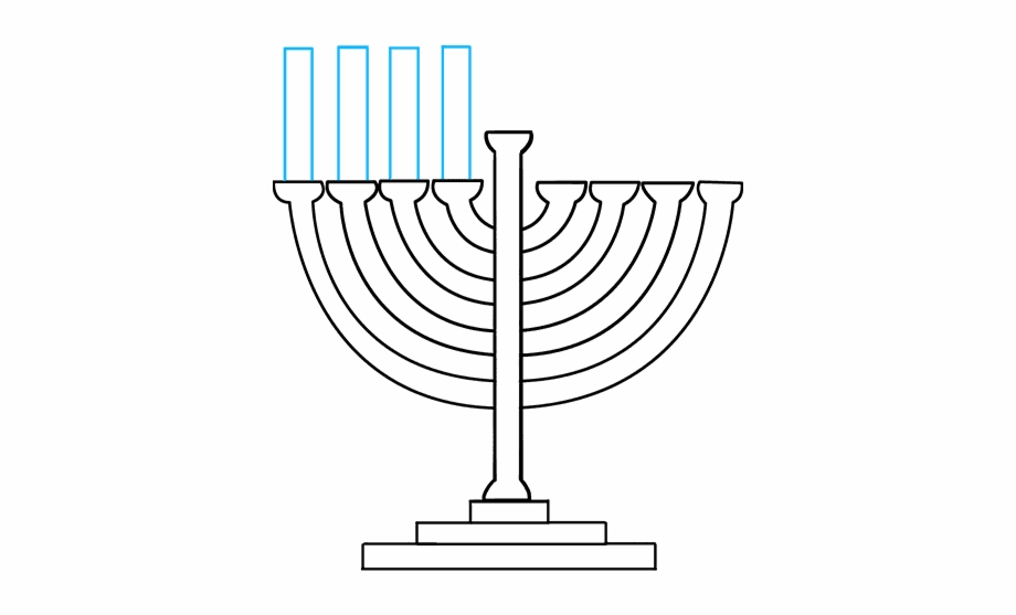 How To Draw Menorah Hanukkah