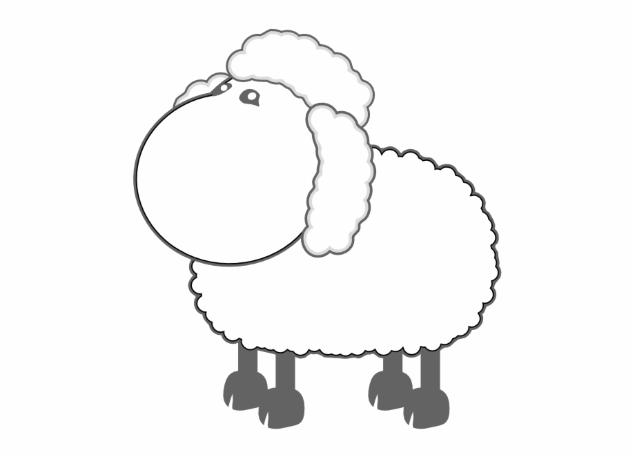 Sheep In Gray Black White Line Art Christmas