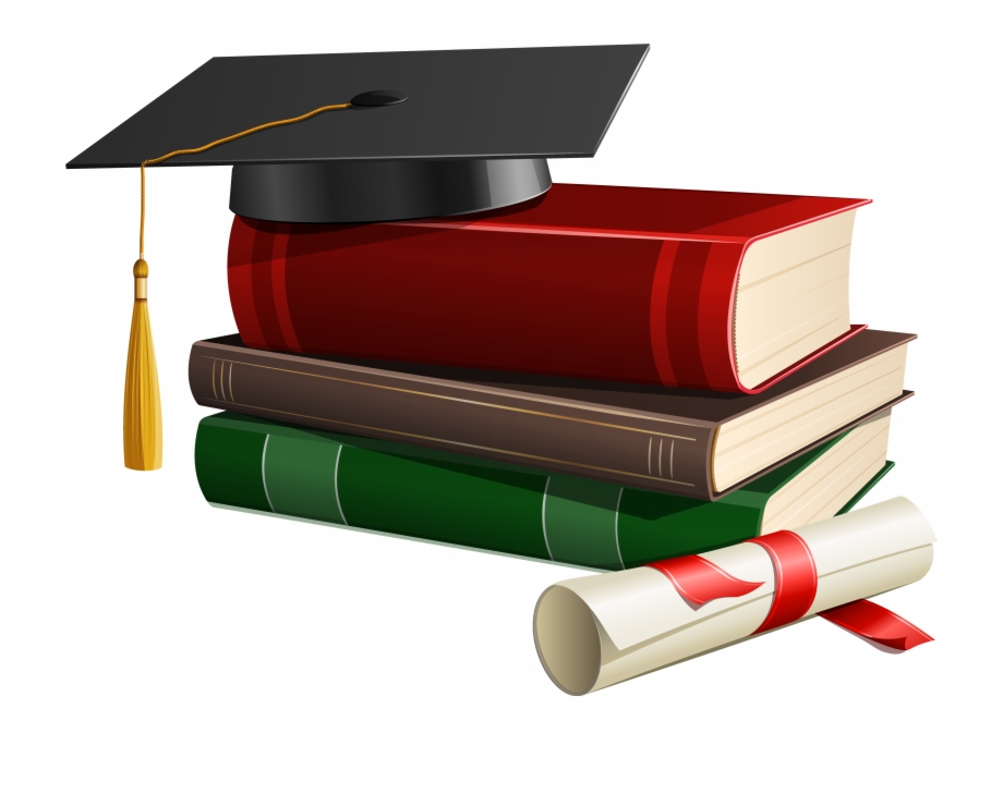 graduation cap and books clipart
