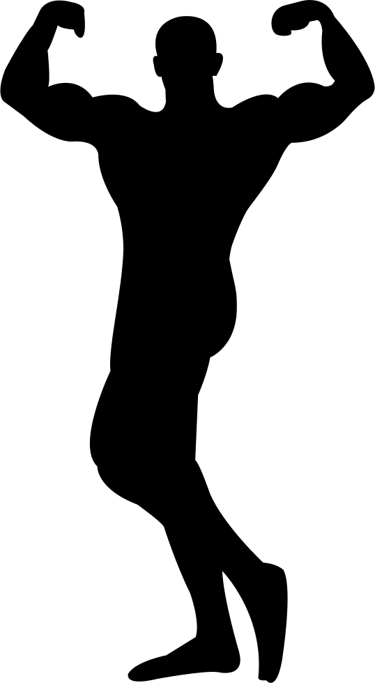 silhouette muscle man png
