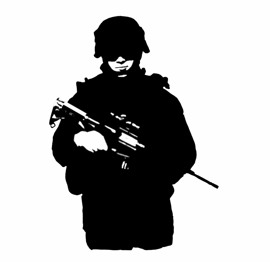 Metal Gear Clipart Silhouette Soldier Black And White