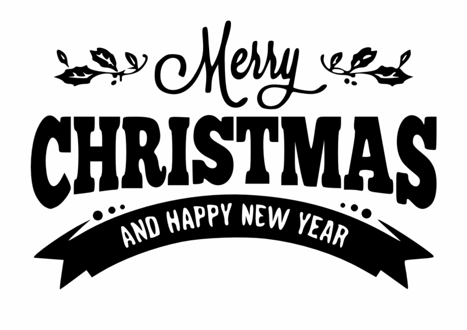 Free Merry Christmas And Happy New Year Black And White, Download Free