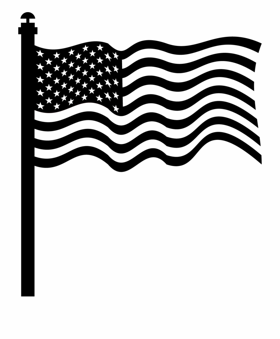 39Amr8 American Flag Black And White Clip Art