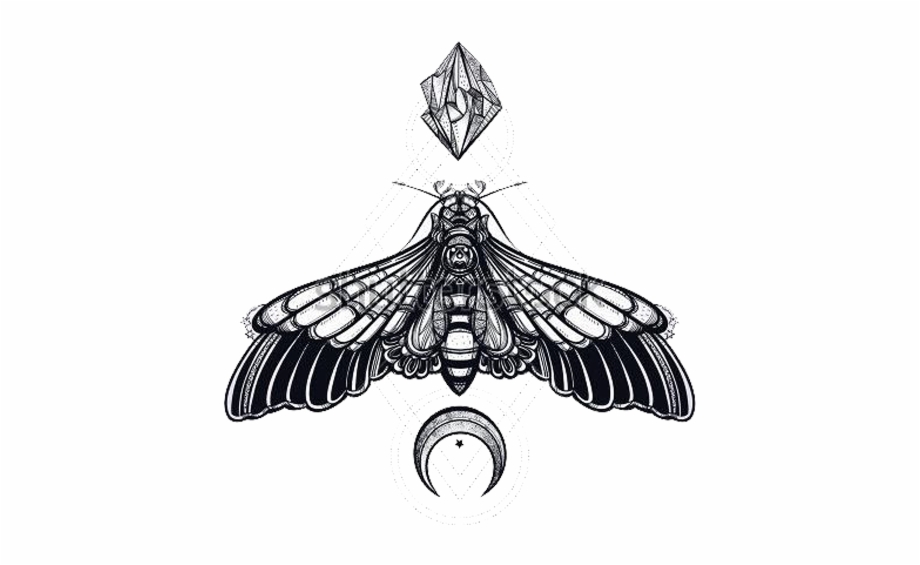 moth tattoo design png
