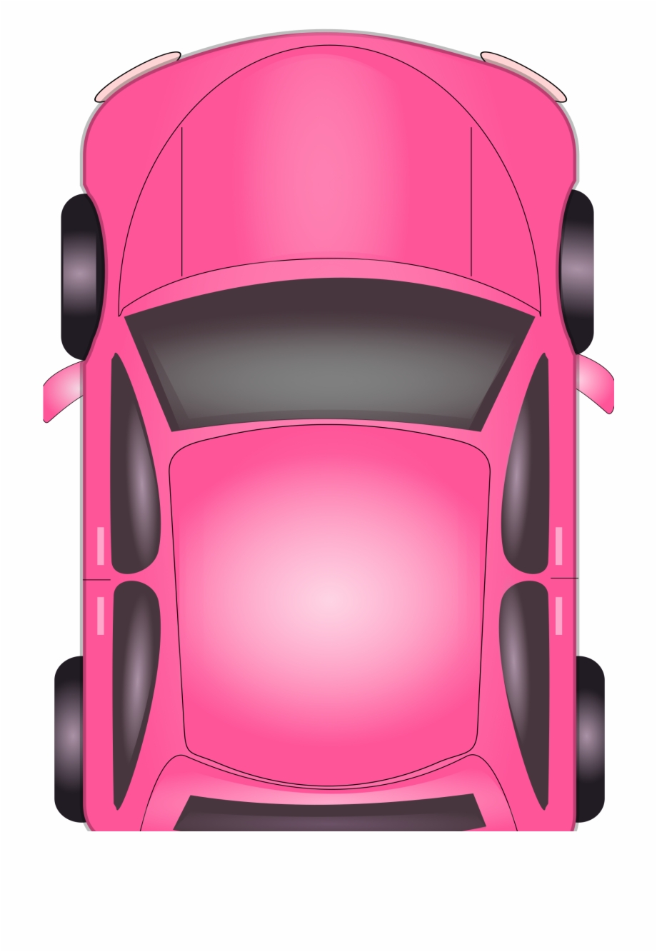 pink car top view
