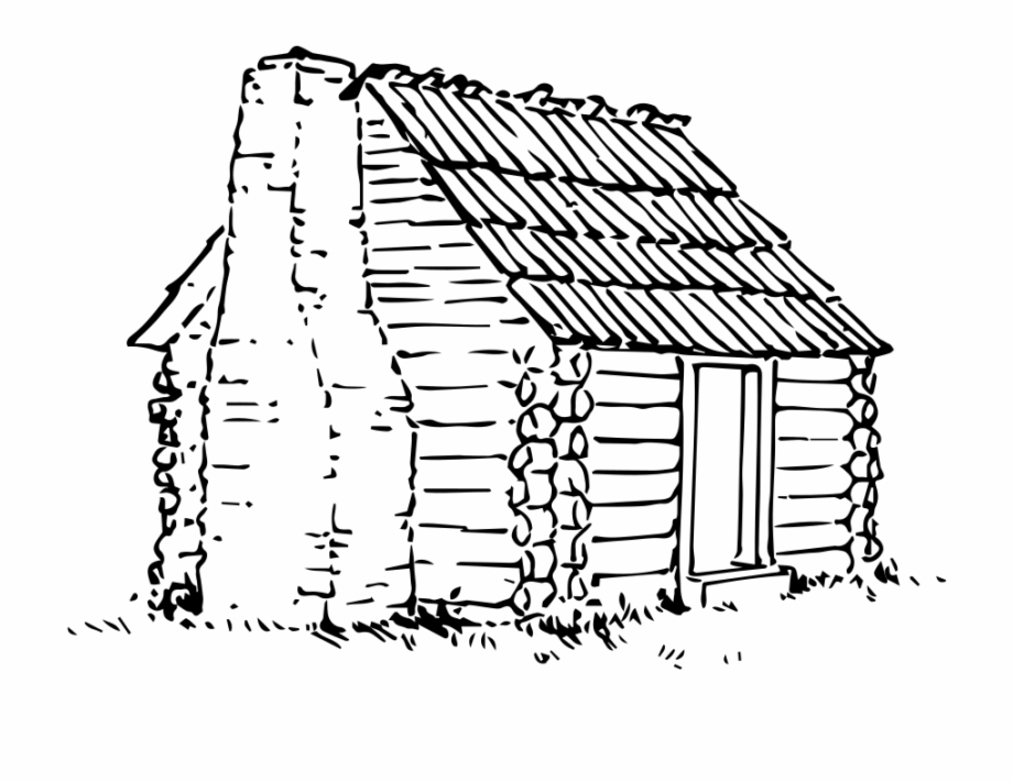 log cabin drawing

