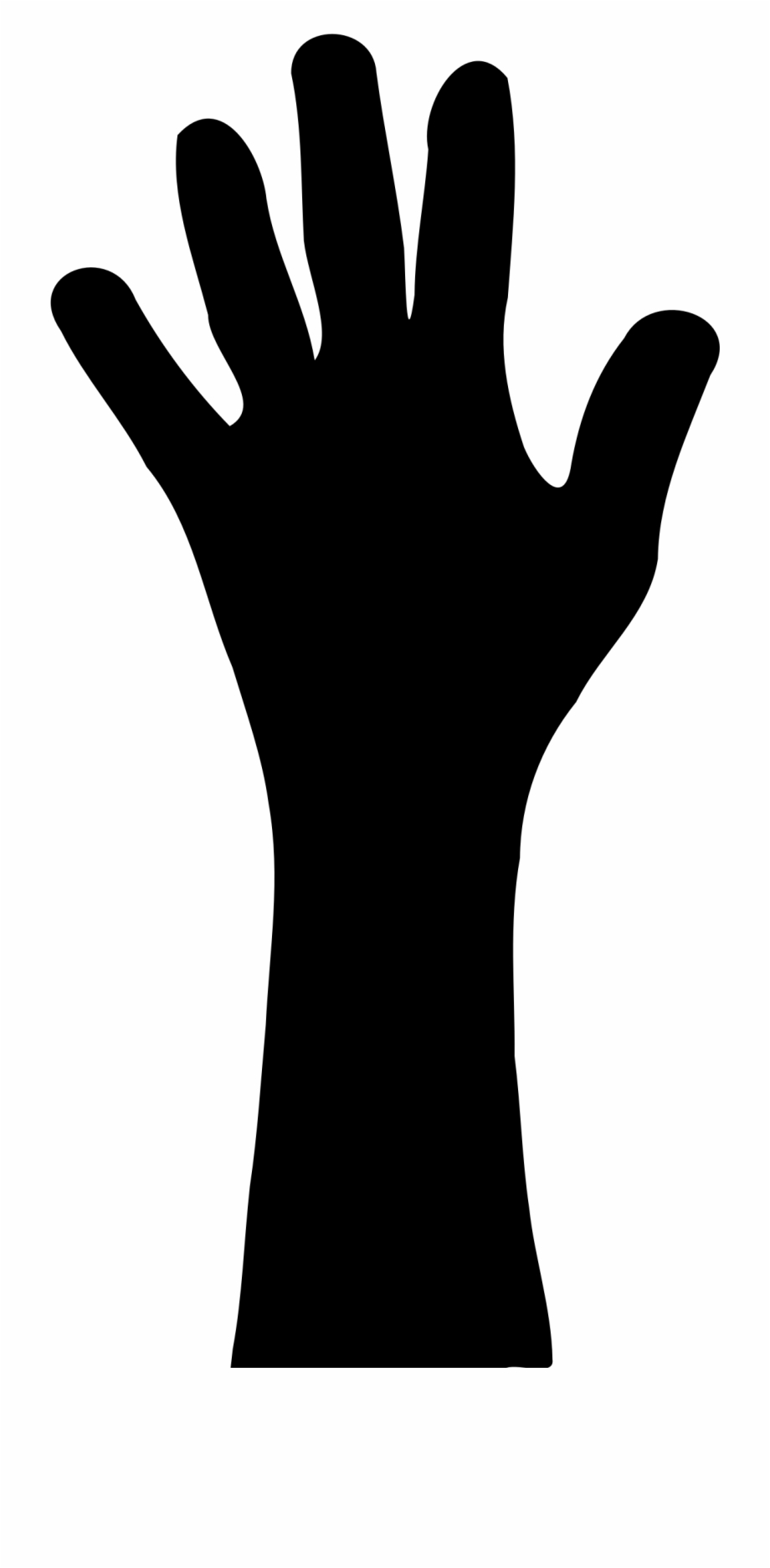 silhouette hand raised
