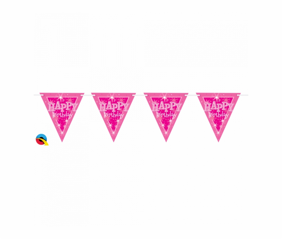 Pink Foil Birthday Flag Bunting Qualatex