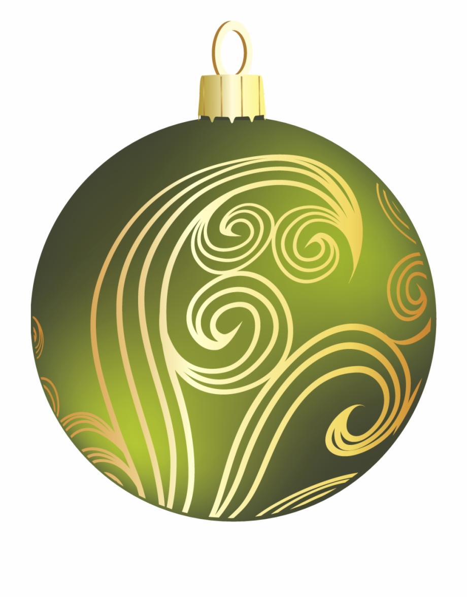 Ornaments Clipart Green Green And Gold Christmas Balls