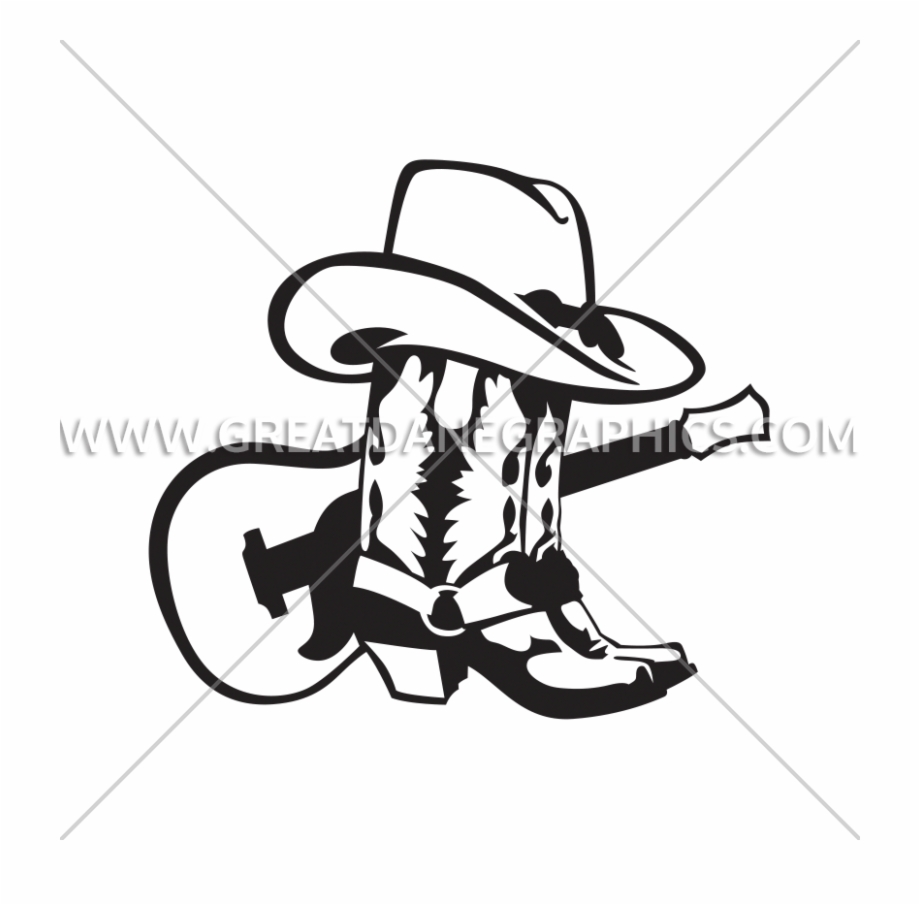 Hats Drawing Cowboy Boot Drawing Guitar With Cowboy