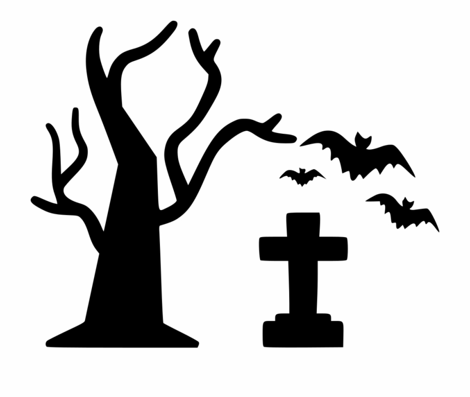 Download Free Png Tree Halloween Grave Graveyard Bats