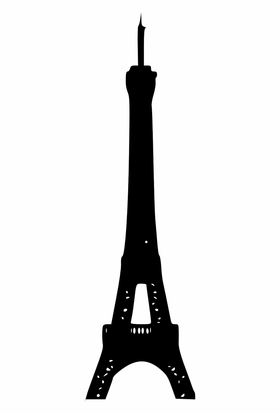 Eiffel Tower France Structure Png Image Cartoon Black - Clip Art Library