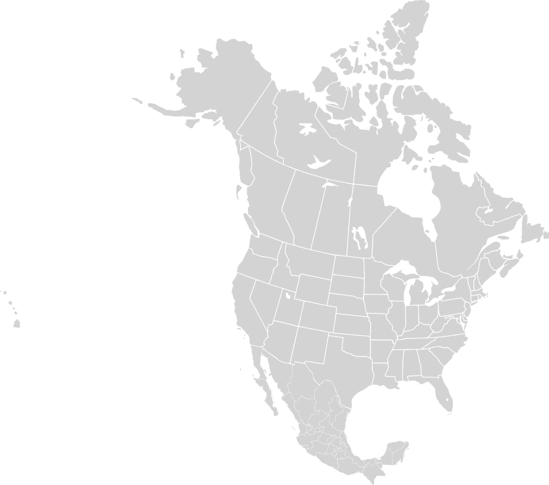 Blank Map Of North America Png Interior Alaska