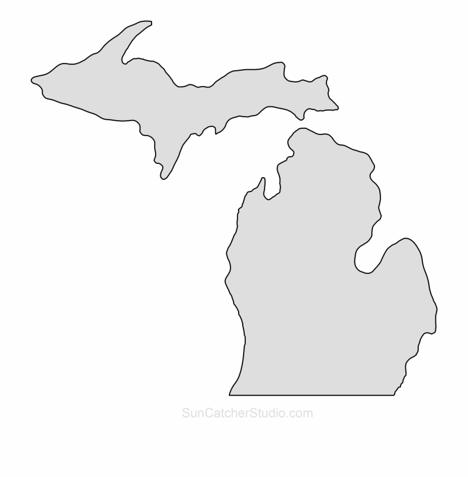 Michigan Map Outline State Shape Stencil Pattern State