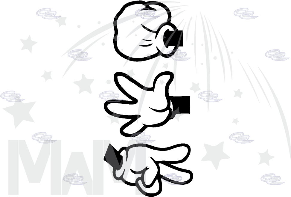 Mickey Mouse Hand Clipart Black And White Download