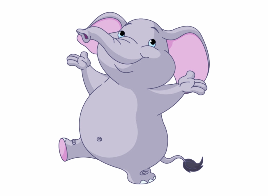 Cartoon Baby Elephant Jungle Animal On A Transparent