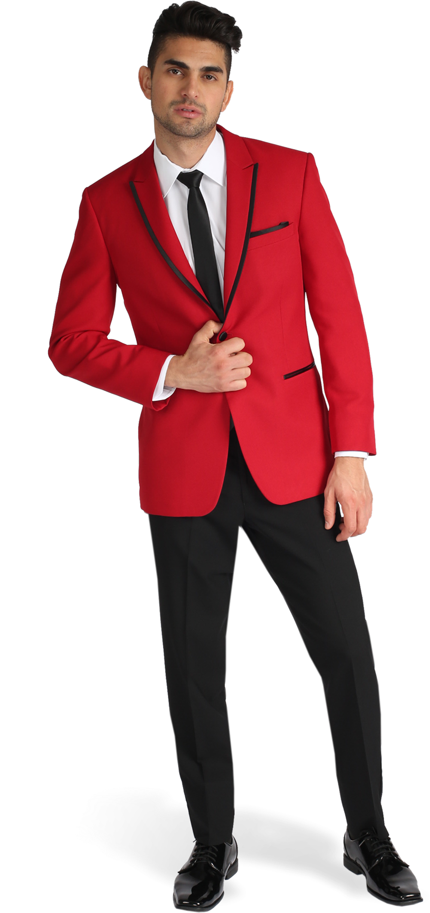 Red Peak Lapel Tuxedo Red Suit For Men