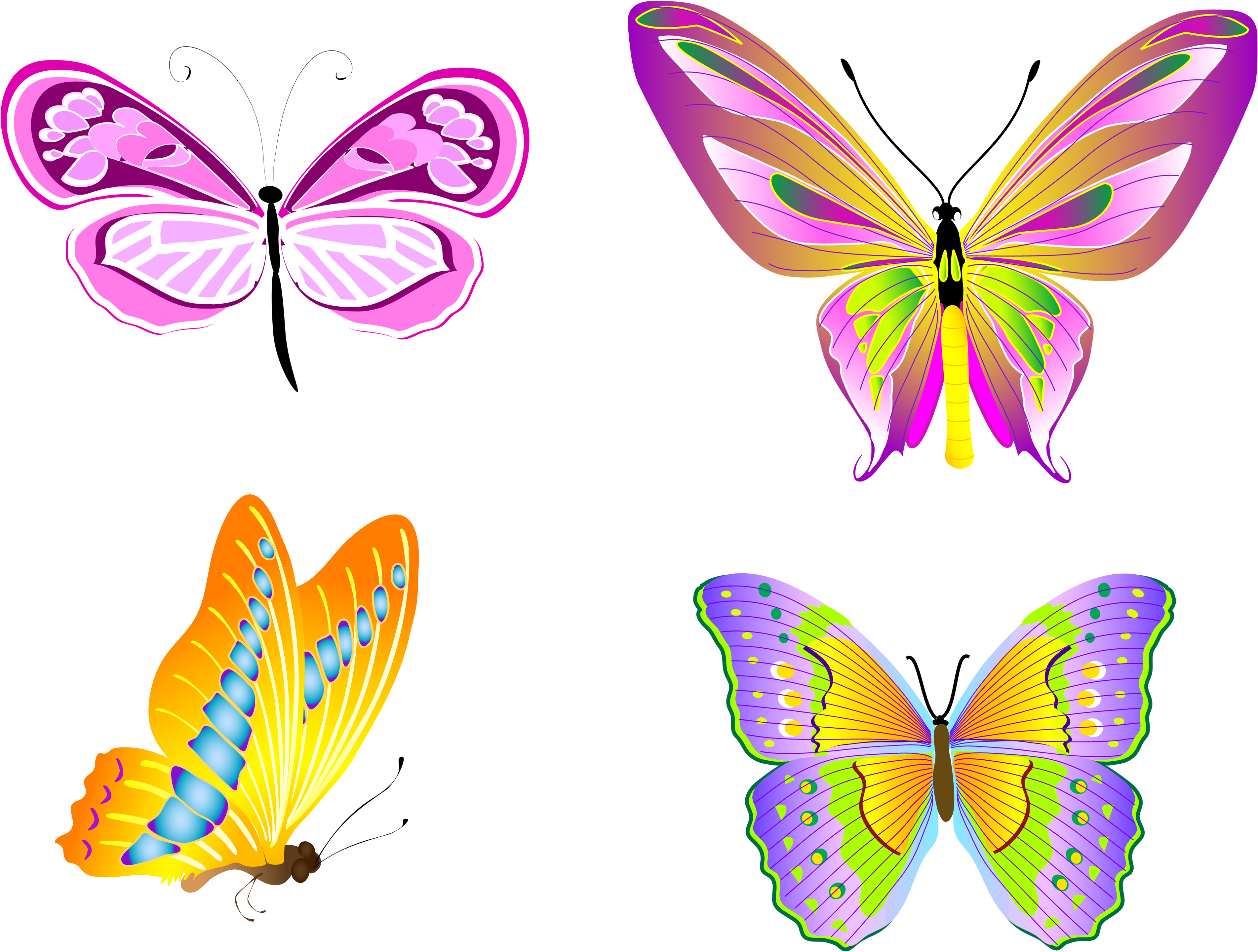 Transparent Butterflies Set Png Clipart Clip Art