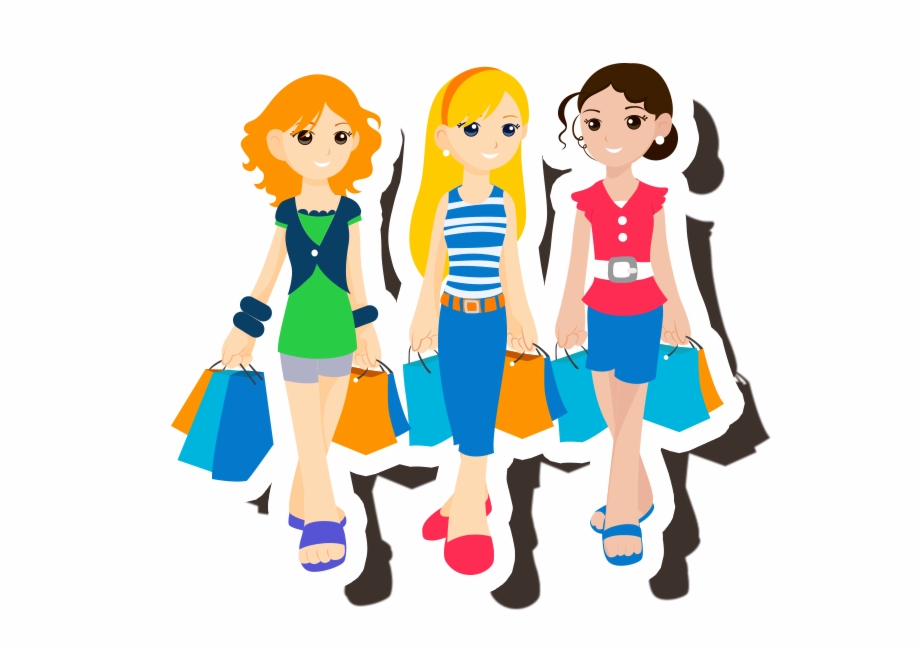 Jpg Library Teen Clipart Meeting Friend Shopping With