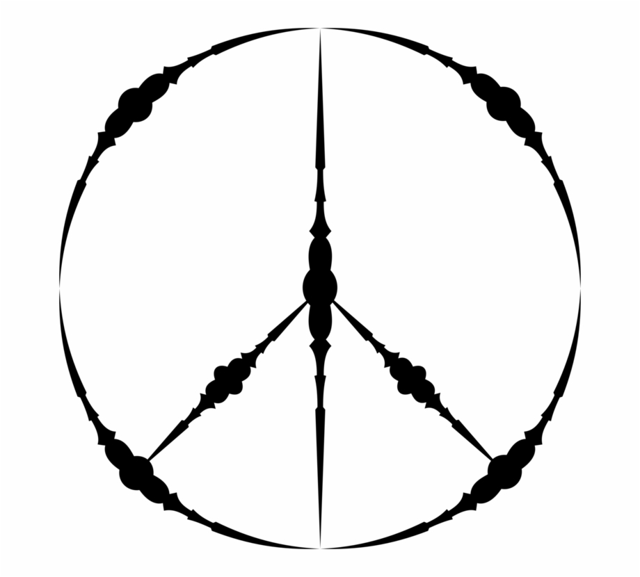 black and white abstract peace sign
