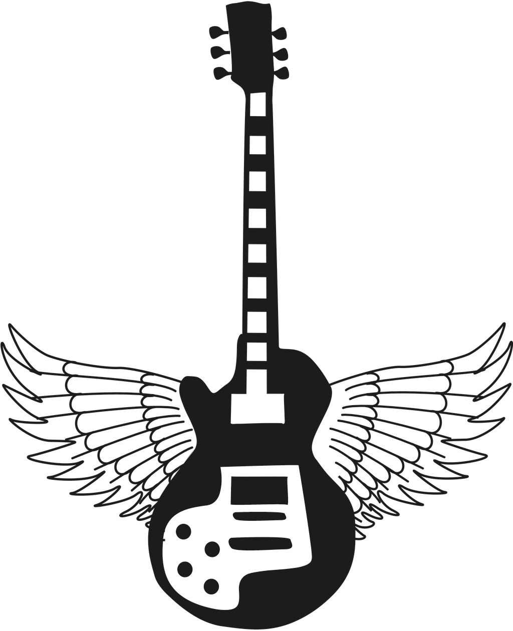 Guitar Abstract Wings Silhouette Png Image Esp Les