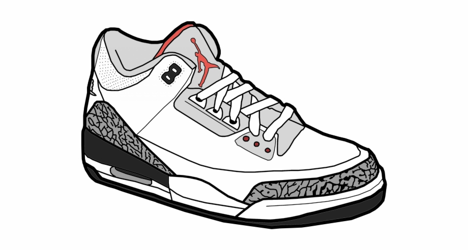 Gym Shoes Clipart Jordan Jordan 3 Shoe Drawing