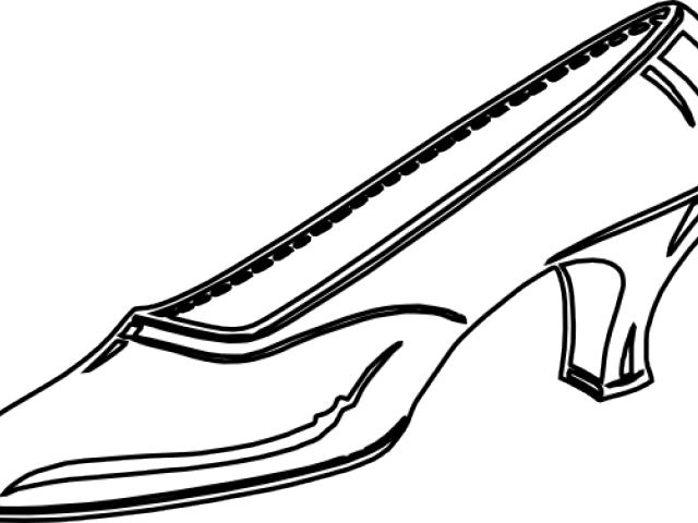 glass slippers clipart black and white

