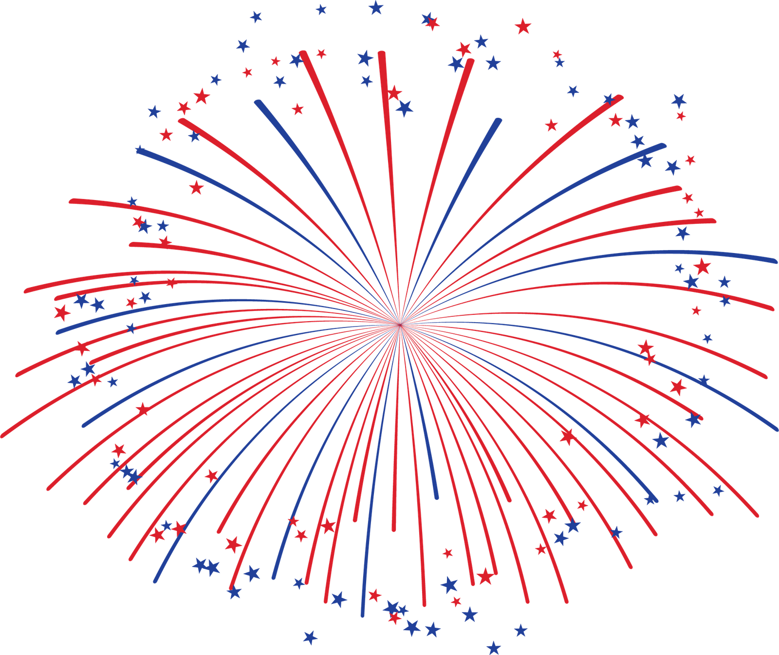 Red White And Blue Fireworks Png Clip Art Library