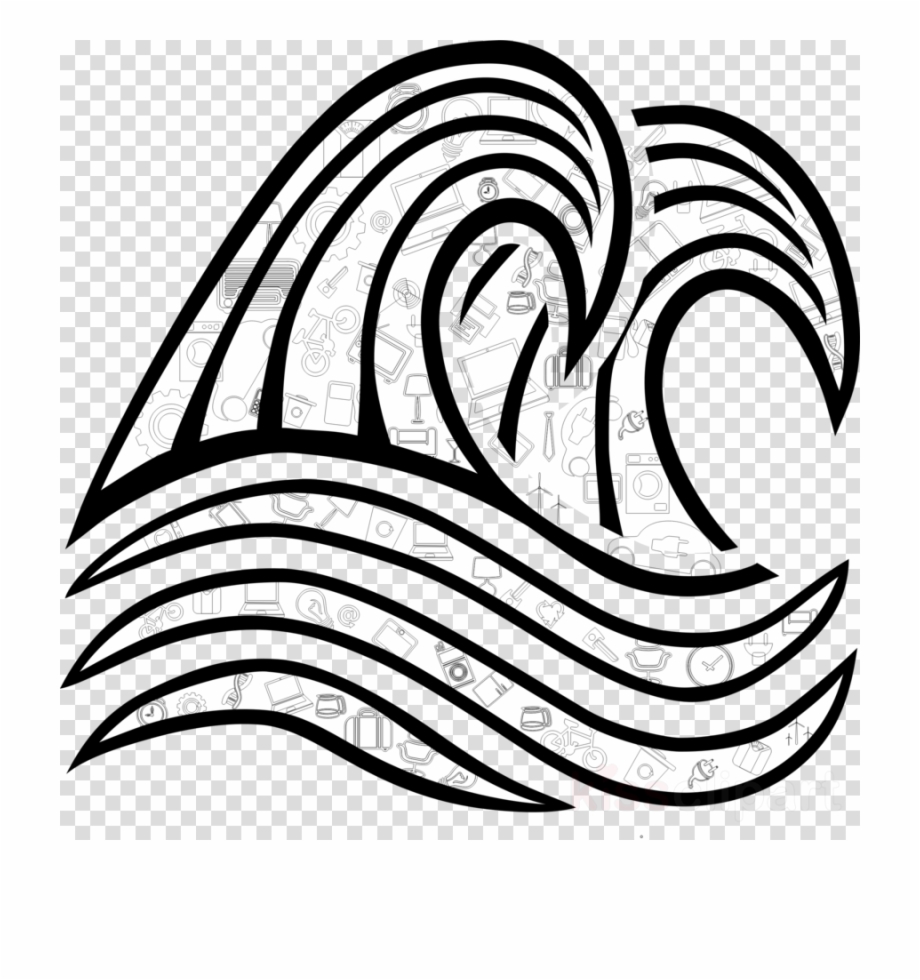 Download Png Of Black And White Waves Clipart