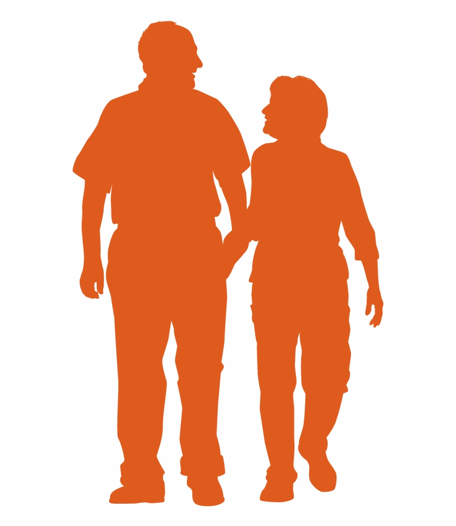 Old Couple Silhouette Png Download Illustration.
