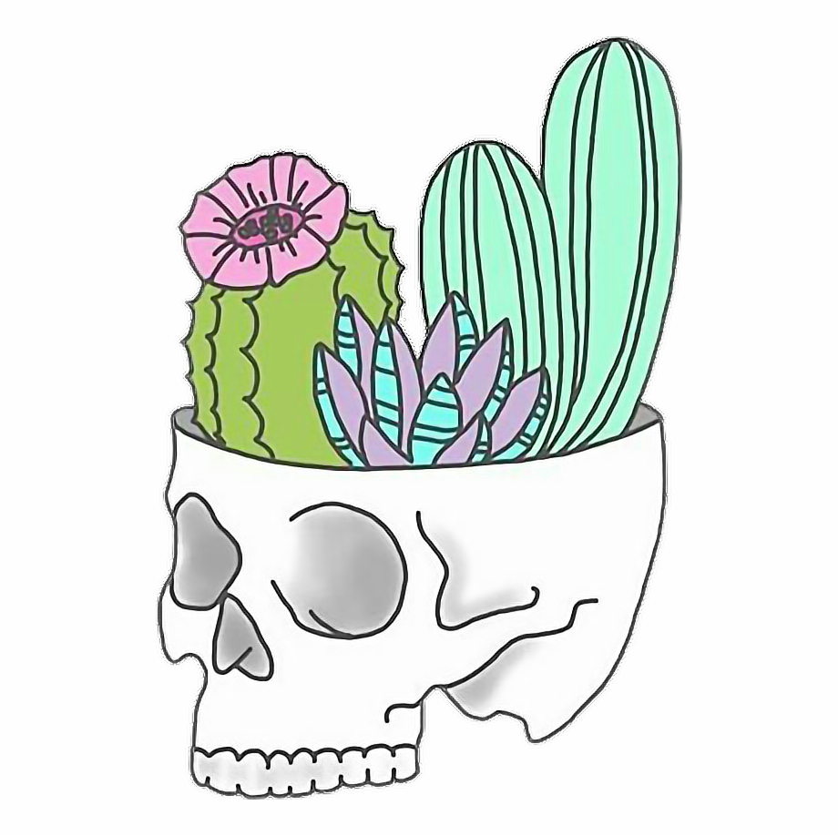 Skull Cactus Tumblr Sticker Karla Ctm Png Freetoedit