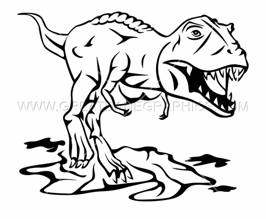t rex dinosaur clipart black and white
