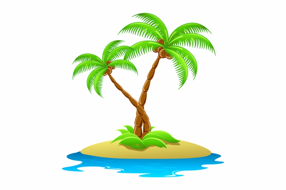 With Palm Trees Transparent Island Clipart