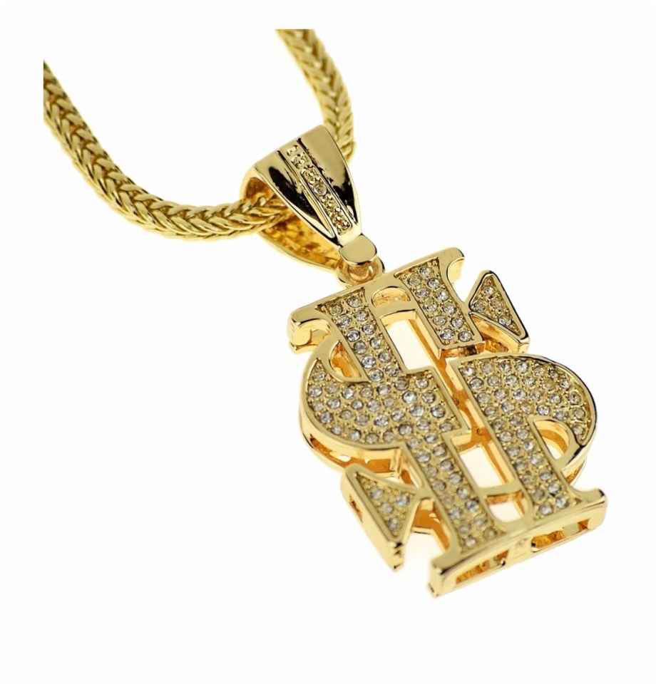 Thug Life Dollar Gold Chain Png Transparent Image
