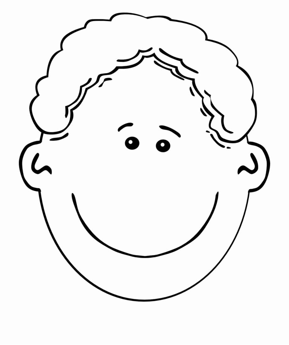 boy face clipart black and white

