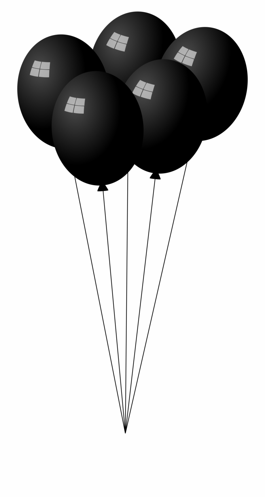 black balloons transparent background
