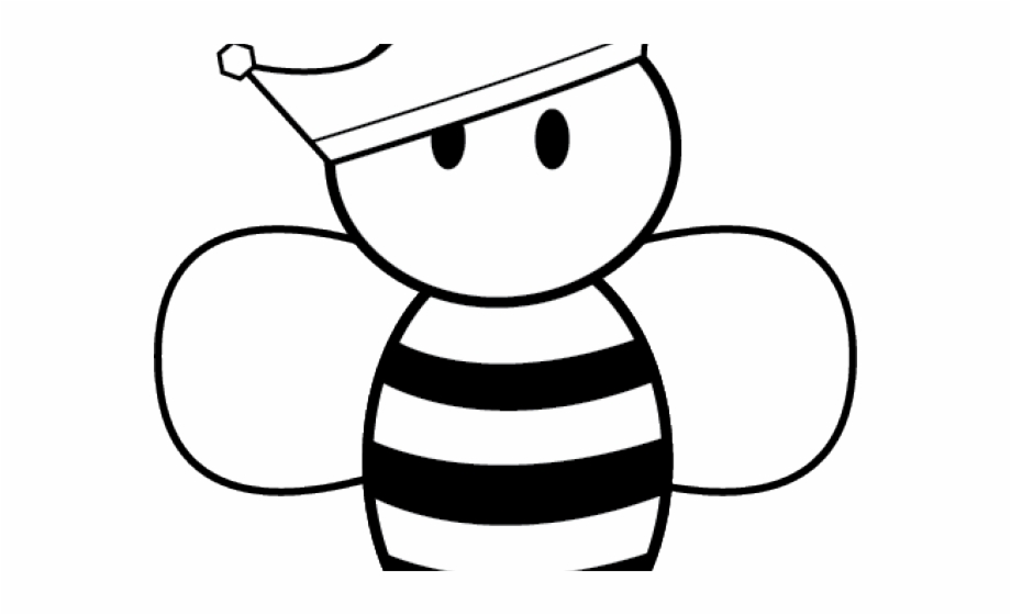 cartoon bee black and white