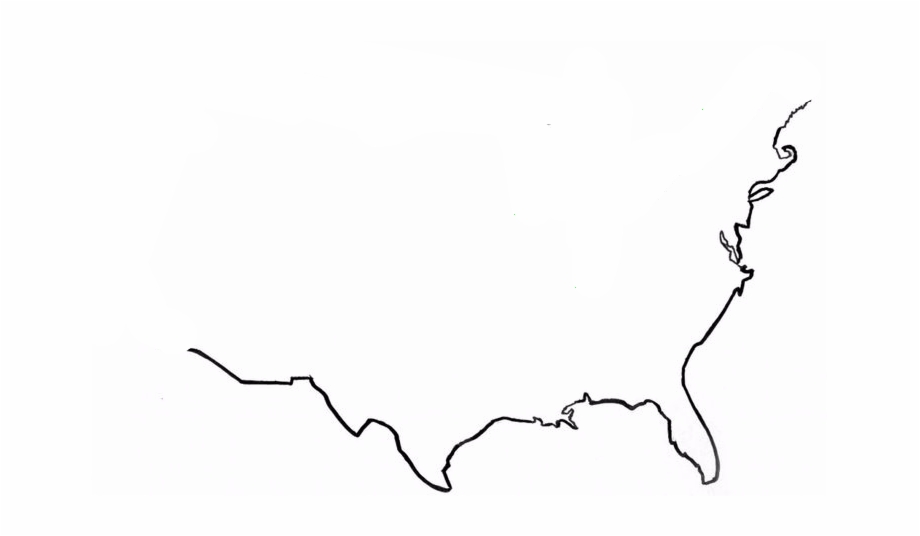 United States Map Outline Illustration