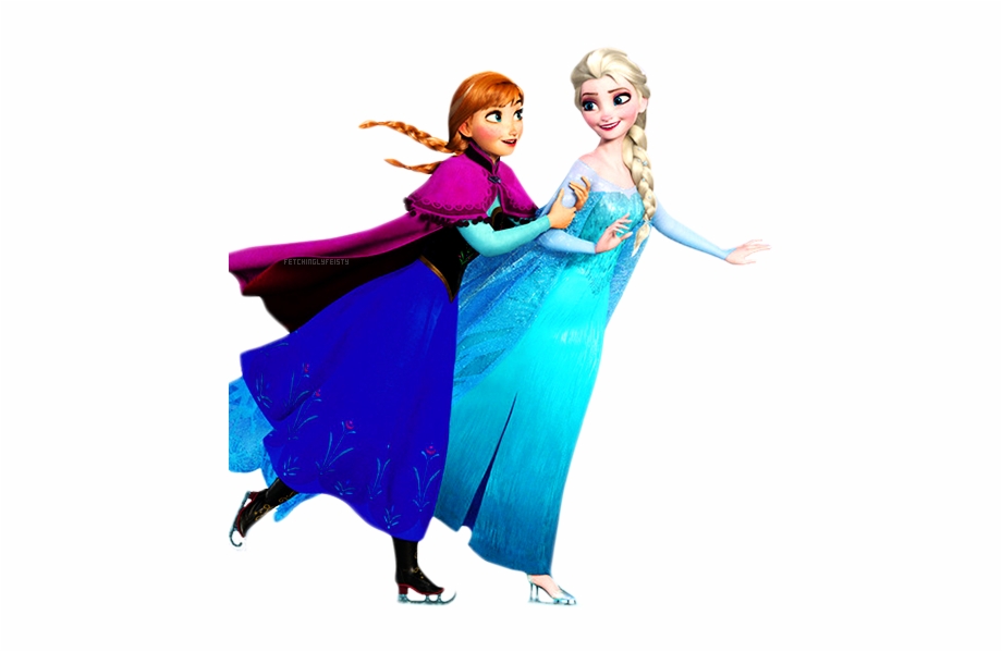  Elsa Anna Skating Together Frozen Elsa