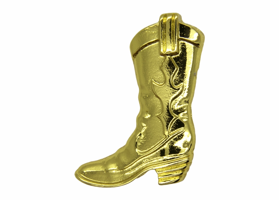 3D Cowboy Boot Pin Gold Cowboy Boot