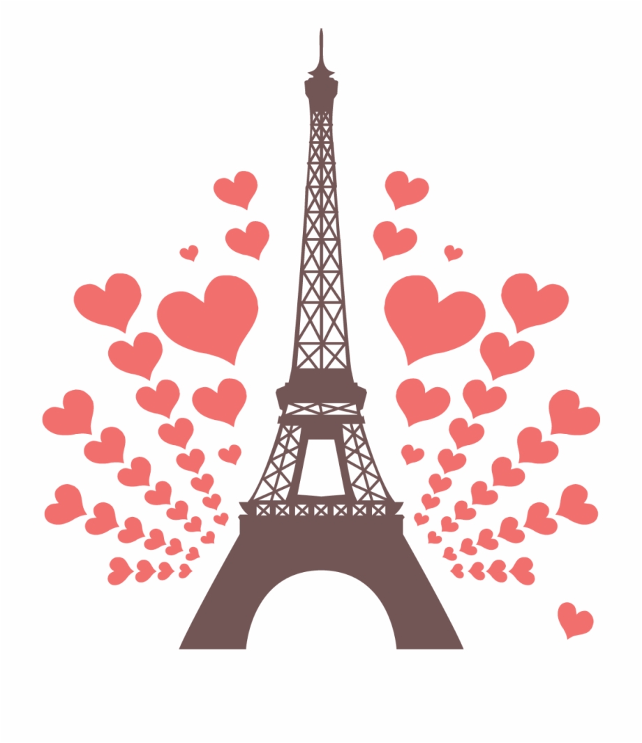 Eiffel Tower Tower Silhouette Heart Love Png Image