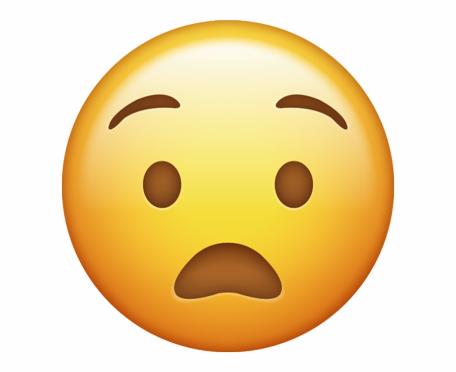 Anguished Emoji Png Emoji Frown Transparent