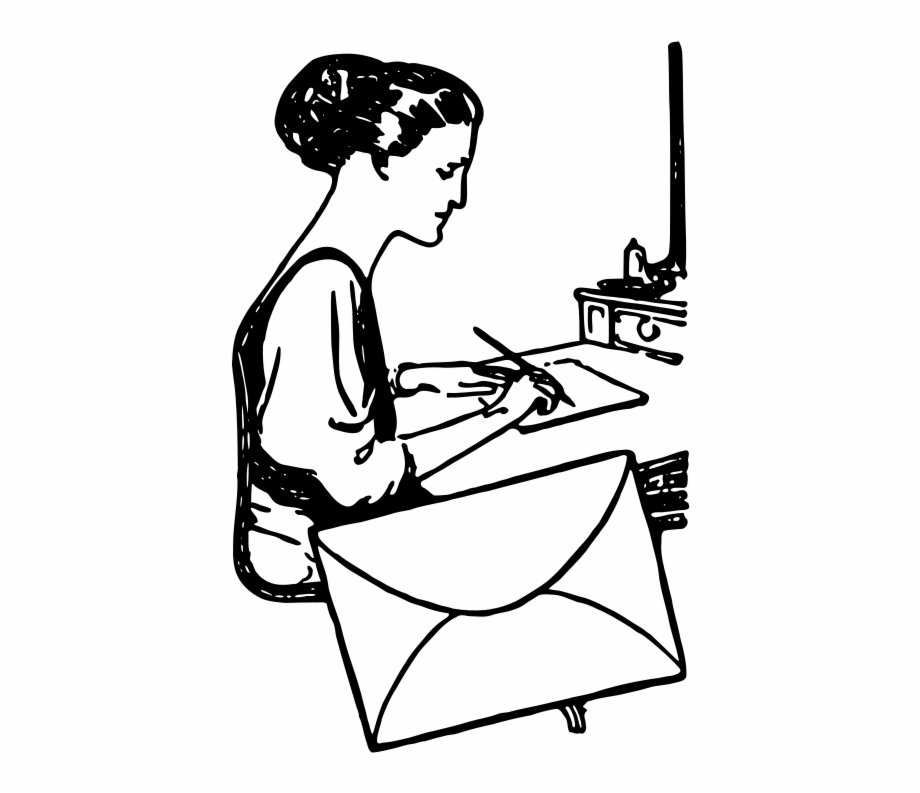 Graphic Black And White Download Woman Writing A
