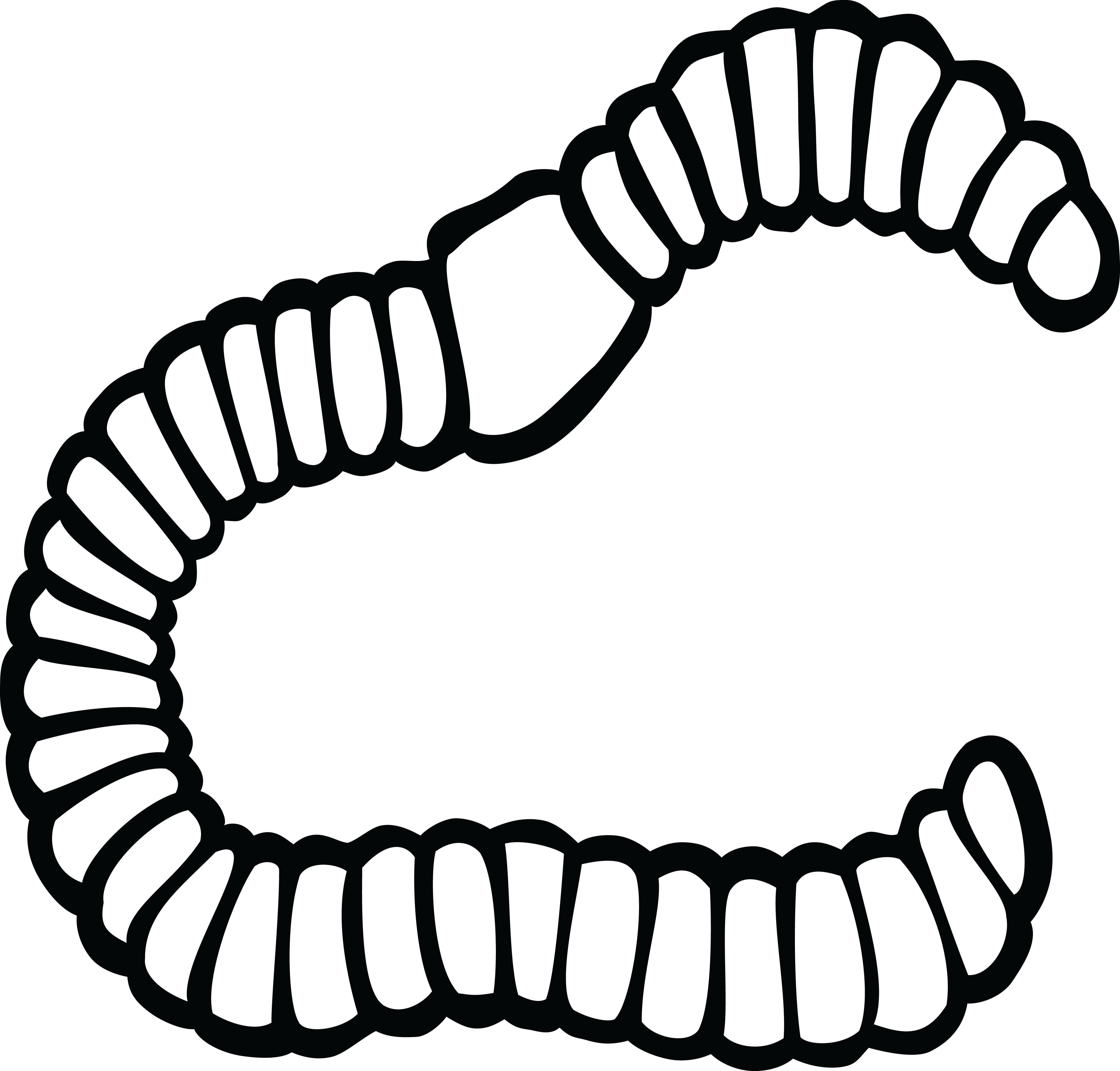 worm black and white clipart

