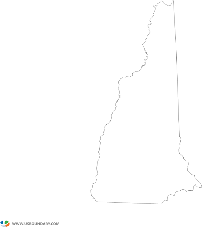 State Outline Map New New Hampshire State Drawing