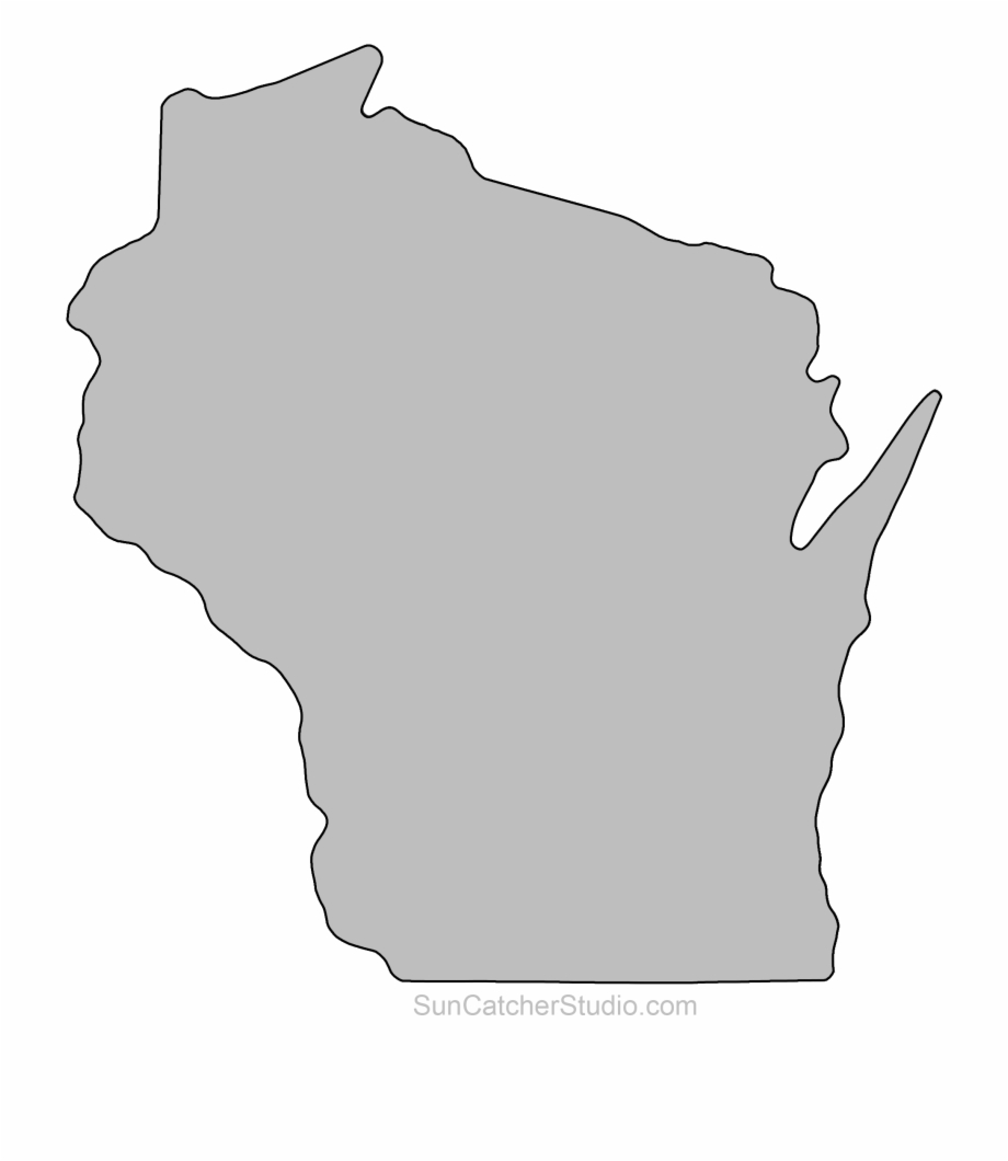 Wisconsin Outline Clip Art Pattern Printable Downloadable Wisconsin