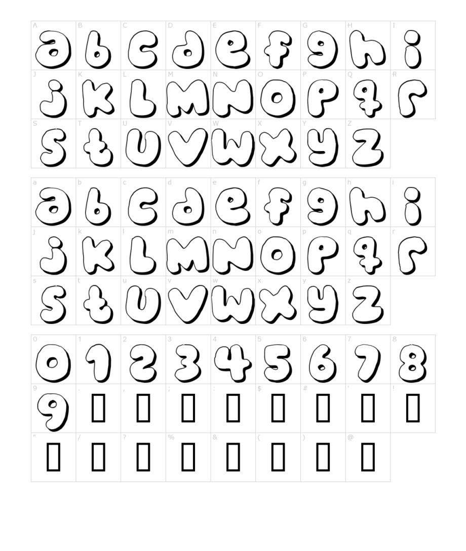 Font Characters Bubble Letters Alphabet